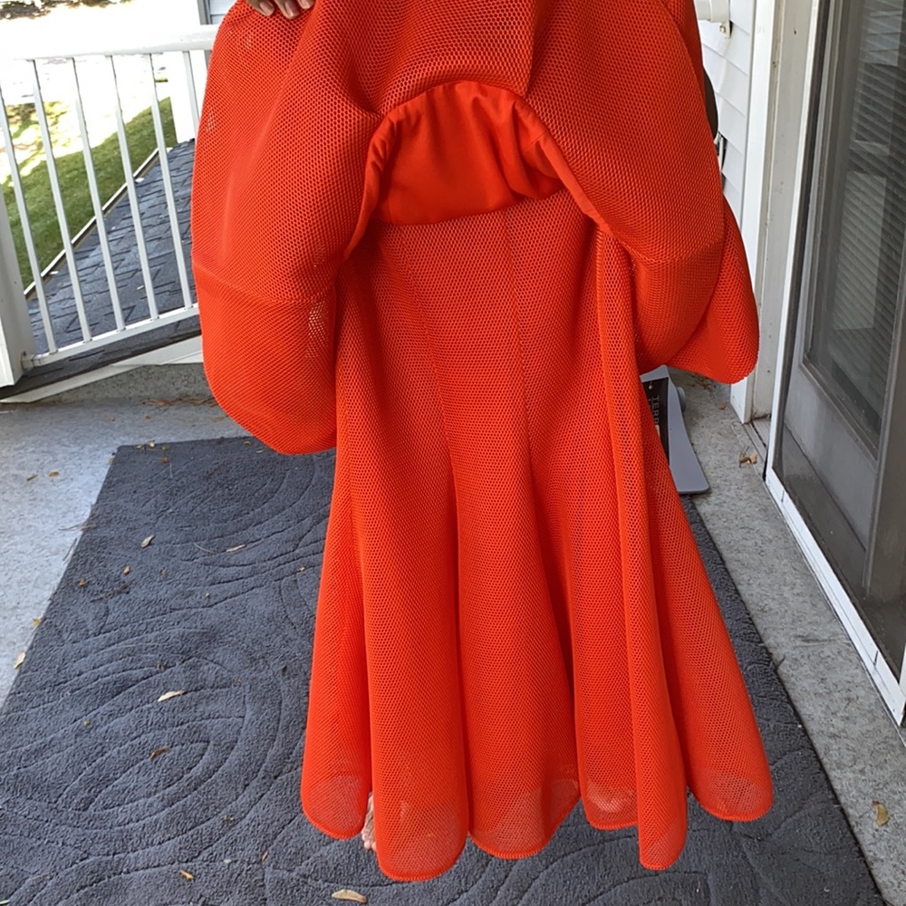 NWT Boutique Orange Peplum Top & Skirt Midi Set 12 - Picture 3 of 4